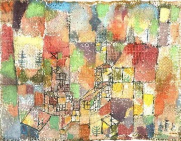 two boys singing Painting - Two country houses Paul Klee with texture